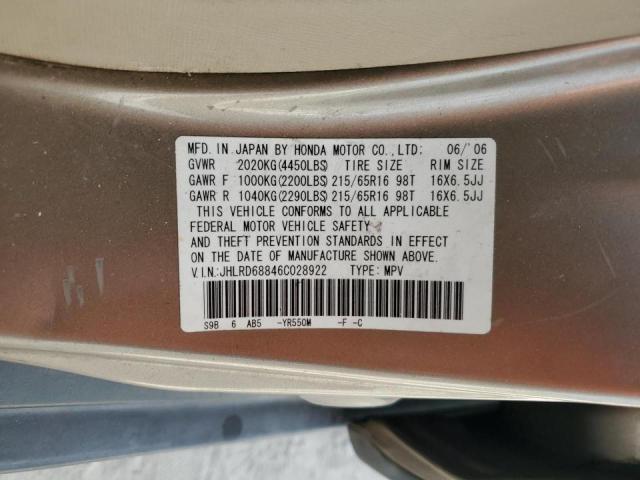 Photo 10 from auction – 2006 HONDA CR-V EX with VIN JHLRD68846C028922