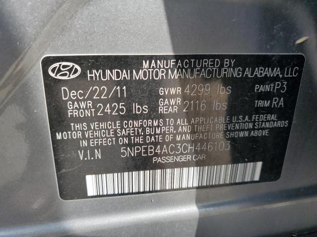 Photo 10 from auction – 2012 HYUNDAI SONATA GLS with VIN 5NPEB4AC3CH446103