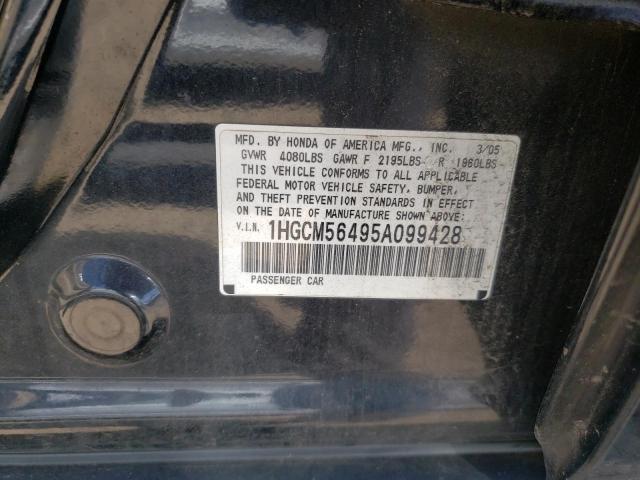 Photo 10 from auction – 2005 HONDA ACCORD with VIN 1HGCM56495A099428
