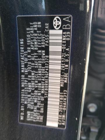 Photo 10 from auction – 2016 TOYOTA COROLLA L with VIN 5YFBURHE9GP407378