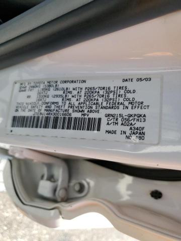 Photo 10 from auction – 2003 TOYOTA 4RUNNER SR with VIN JTEBU14RX30016606