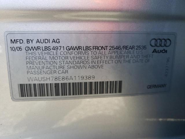 Photo 10 from auction – 2006 AUDI A4 S-LINE with VIN WAUSH78E86A119389