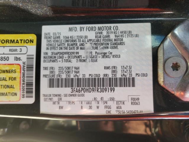 Photo 10 from auction – 2015 FORD FUSION SE with VIN 3FA6P0HD9FR309199