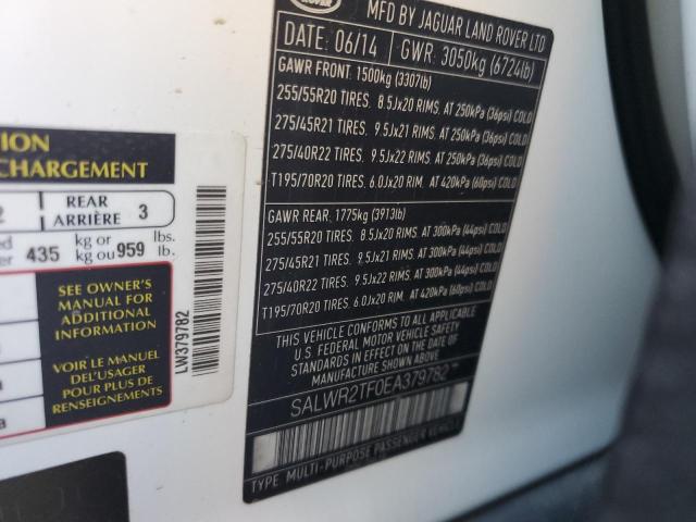 Photo 10 from auction – 2014 LAND ROVER RANGE ROVE with VIN SALWR2TF0EA379782