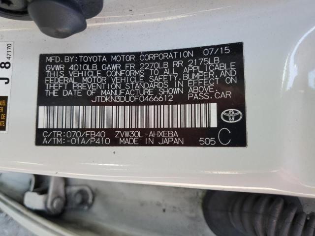 Photo 10 from auction – 2015 TOYOTA PRIUS with VIN JTDKN3DU0F0466612