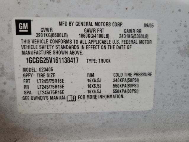 Photo 10 from auction – 2006 CHEVROLET EXPRESS G2 with VIN 1GCGG25V161138417