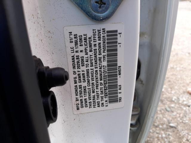 Photo 10 from auction – 2014 HONDA CIVIC EX with VIN 19XFB2F82EE013117