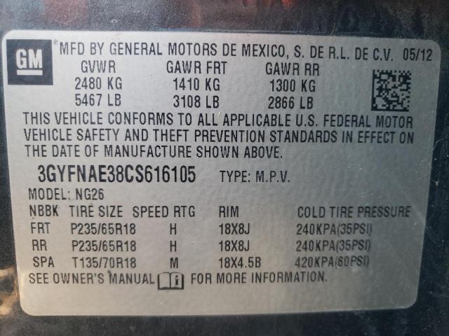 Photo 10 from auction – 2012 CADILLAC SRX LUXURY with VIN 3GYFNAE38CS616105