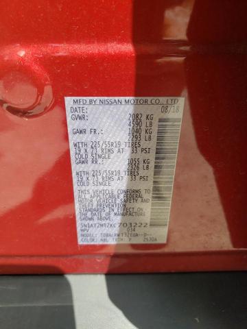 Photo 10 from auction – 2019 NISSAN ROGUE S with VIN 5N1AT2MT2KC703222