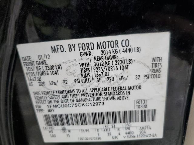 Photo 10 from auction – 2012 FORD ESCAPE XLS with VIN 1FMCU0C75CKC12973