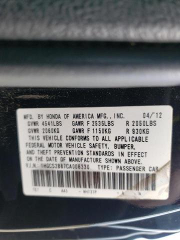 Photo 10 from auction – 2012 HONDA ACCORD EXL with VIN 1HGCS2B87CA008330