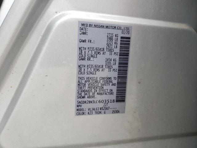 Photo 10 from auction – 2020 NISSAN PATHFINDER with VIN 5N1DR2BN3LC603518