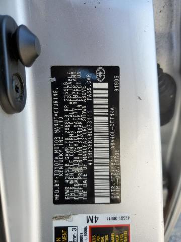 Photo 10 from auction – 2011 TOYOTA CAMRY BASE with VIN 4T1BF3EK4BU673111