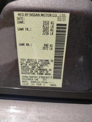 Photo 10 from auction – 2015 NISSAN ALTIMA 2.5 with VIN 1N4AL3AP5FC296977