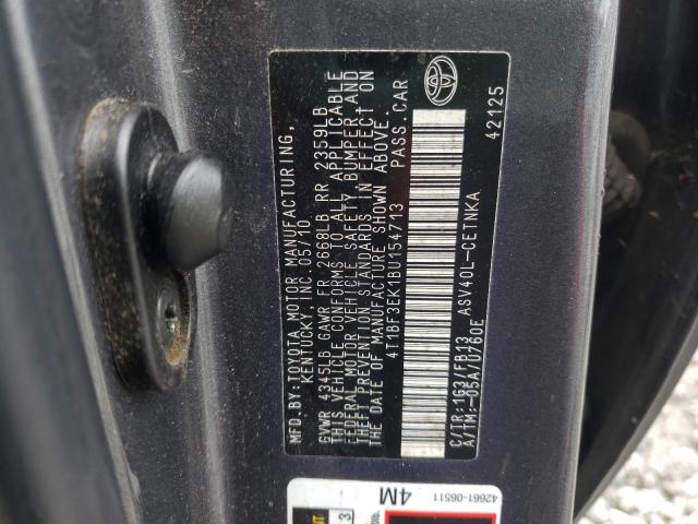 Photo 10 from auction – 2011 TOYOTA CAMRY BASE with VIN 4T1BF3EK1BU154713