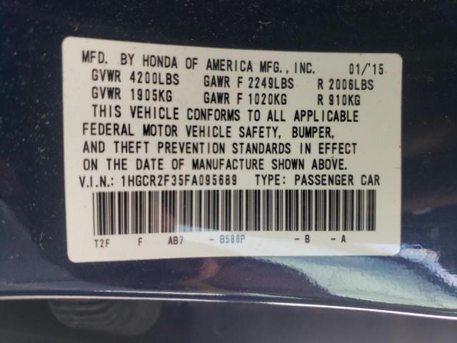 Photo 10 from auction – 2015 HONDA ACCORD LX with VIN 1HGCR2F35FA095689