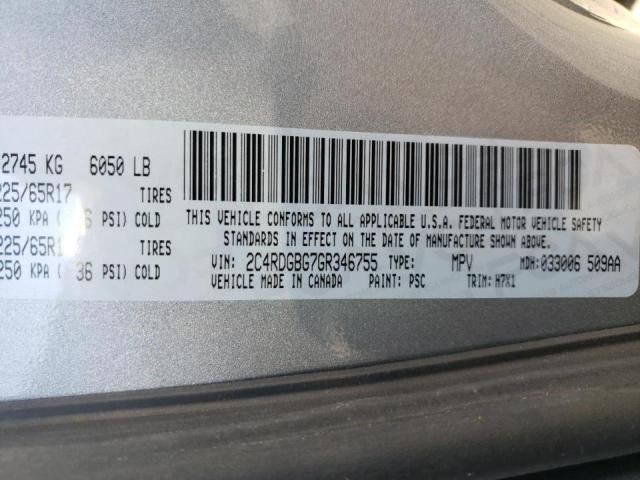 Photo 10 from auction – 2016 DODGE GRAND CARA with VIN 2C4RDGBG7GR346755