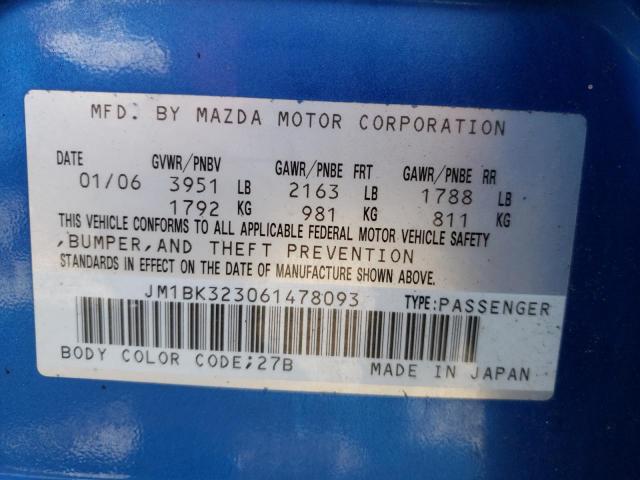 Foto 10 de la subasta – 2006 MAZDA MAZDA3 S con VIN JM1BK323061478093