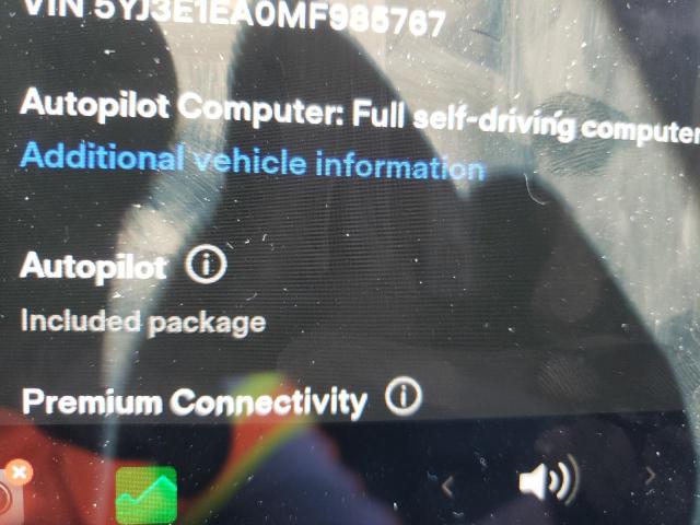 Photo 9 from auction – 2021 TESLA MODEL 3 with VIN 5YJ3E1EA0MF985767