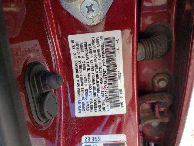 Photo 10 from auction – 2011 HONDA CIVIC LX with VIN 19XFA1F5XBE027247