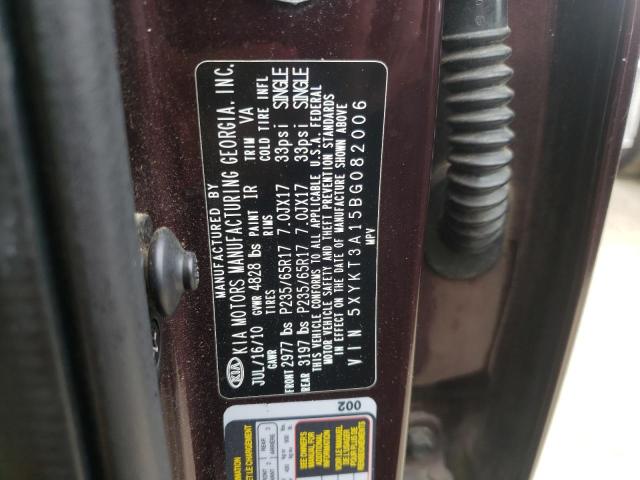 Photo 10 from auction – 2011 KIA SORENTO BA with VIN 5XYKT3A15BG082006