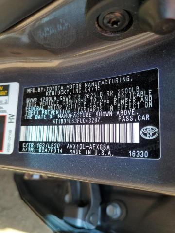 Photo 10 from auction – 2015 TOYOTA AVALON HYB with VIN 4T1BD1EB3FU043287
