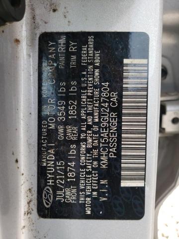 Photo 10 from auction – 2016 HYUNDAI ACCENT SE with VIN KMHCT5AE9GU247804