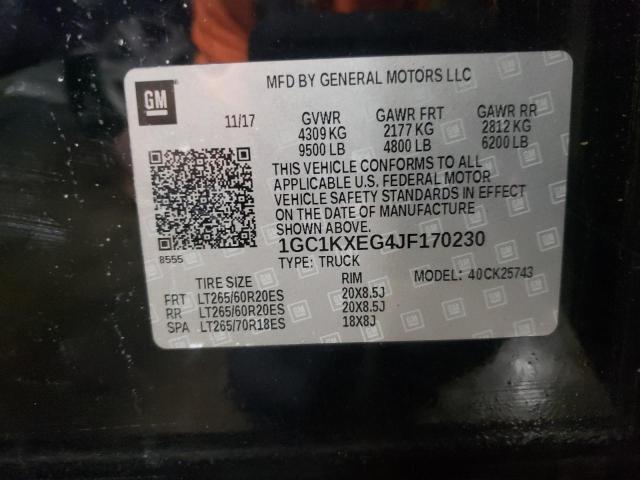 Photo 10 from auction – 2018 CHEVROLET SILVERADO with VIN 1GC1KXEG4JF170230