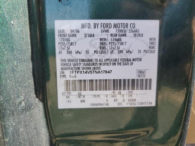 Photo 10 from auction – 2007 FORD F150 with VIN 1FTPX14V57NA17847