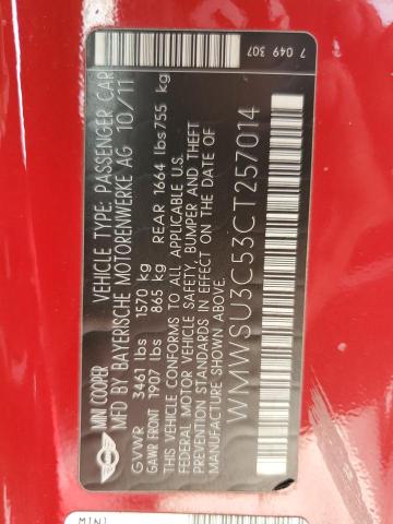 Photo 10 from auction – 2012 MINI COOPER with VIN WMWSU3C53CT257014
