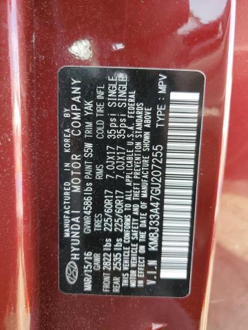Photo 10 from auction – 2016 HYUNDAI TUCSON LIM with VIN KM8J33A47GU207255