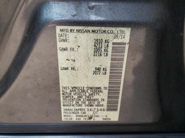 Photo 10 from auction – 2015 NISSAN ALTIMA 2.5 with VIN 1N4AL3AP8FC167146