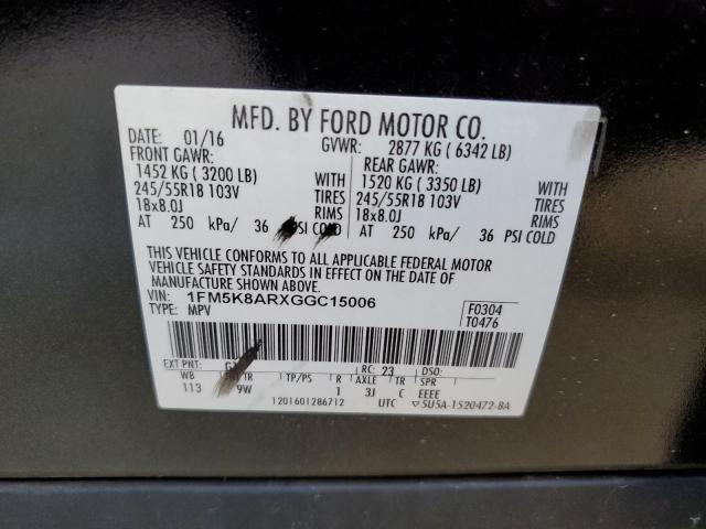 Foto 10 de la subasta – 2016 FORD EXPLORER P con VIN 1FM5K8ARXGGC15006