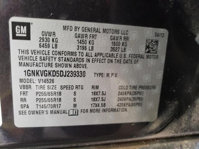 Photo 10 from auction – 2013 CHEVROLET TRAVERSE L with VIN 1GNKVGKD5DJ239330