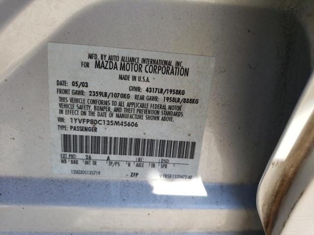 Photo 10 from auction – 2003 MAZDA MAZDA6 with VIN 1YVFP80C135M45606
