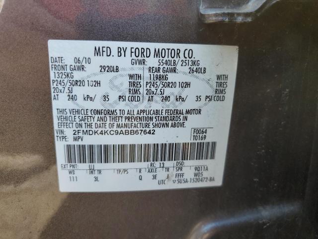 Photo 10 from auction – 2010 FORD EDGE LIMIT with VIN 2FMDK4KC9ABB67642