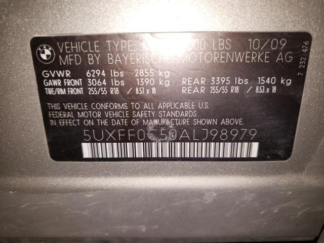 Photo 10 from auction – 2010 BMW X5 XDRIVE3 with VIN 5UXFF0C50ALJ98979