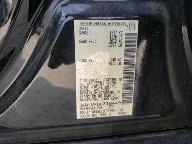 Photo 10 from auction – 2018 NISSAN ALTIMA 2.5 with VIN 1N4AL3AP1JC219449