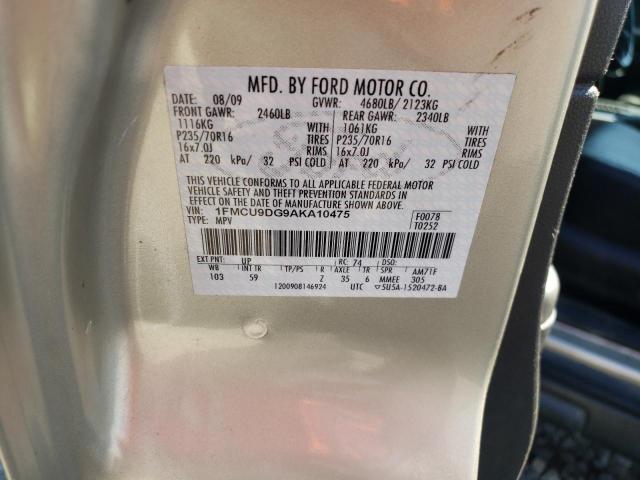 Photo 10 from auction – 2010 FORD ESCAPE XLT with VIN 1FMCU9DG9AKA10475