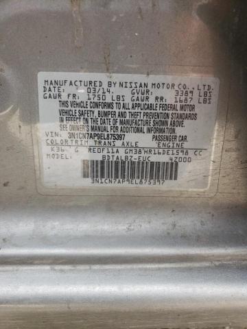 Photo 10 from auction – 2014 NISSAN VERSA S with VIN 3N1CN7AP9EL875397