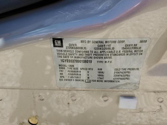 Photo 10 from auction – 2009 CADILLAC SRX with VIN 1GYEE637890108019
