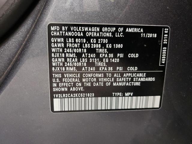 Photo 10 from auction – 2019 VOLKSWAGEN ATLAS SE with VIN 1V2LR2CA2KC521823
