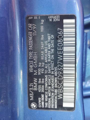 Photo 10 from auction – 1998 BMW M3 with VIN WBSCD9327WEE08067