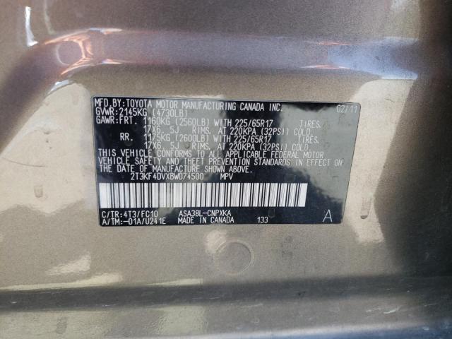Photo 10 from auction – 2011 TOYOTA RAV4 with VIN 2T3KF4DVXBW074500