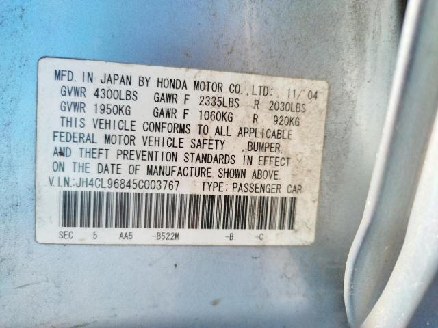 Photo 10 from auction – 2005 ACURA TSX with VIN JH4CL96845C003767