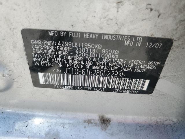 Photo 10 from auction – 2008 SUBARU IMPREZA 2. with VIN JF1GE61628G522935