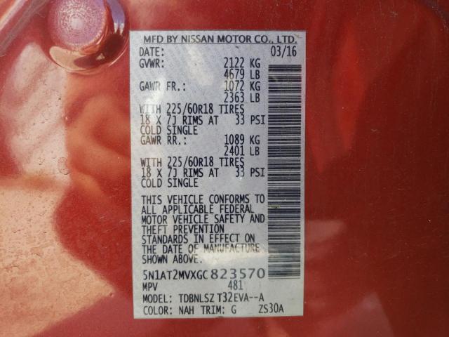 Photo 10 from auction – 2016 NISSAN ROGUE S with VIN 5N1AT2MVXGC823570