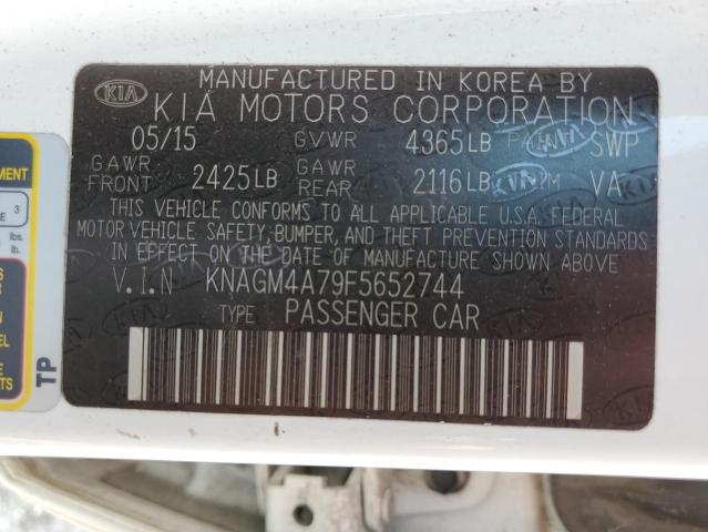 Photo 10 from auction – 2015 KIA OPTIMA LX with VIN KNAGM4A79F5652744