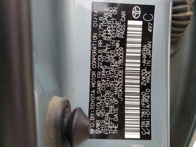 Photo 10 from auction – 2014 TOYOTA PRIUS with VIN JTDKN3DU0E1780009