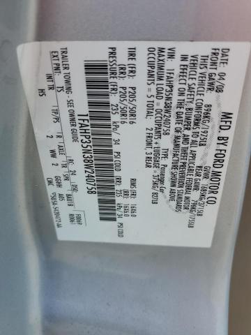 Photo 10 from auction – 2008 FORD FOCUS SE with VIN 1FAHP35N38W240758